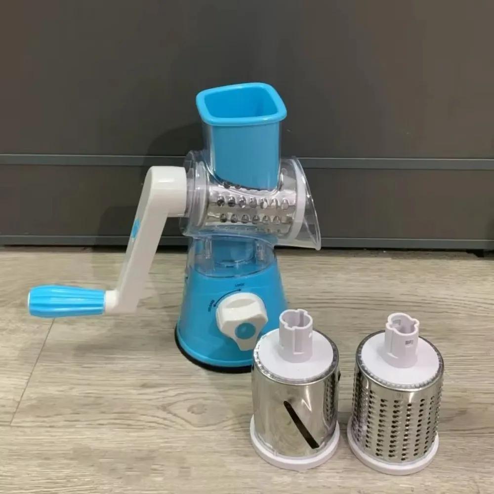 Rotary Vegetable Cutter Kitchen Shredder with Handle and Drum Blades for Cheese Vegetable Walnut Chocolate Potato Carrot