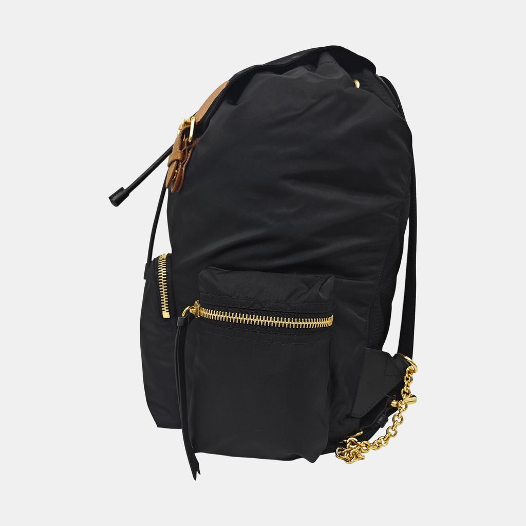 [Pre-Owned] The Rucksack Series Nylon And Leather Backpack Large - Very Good #1DN2X7S
