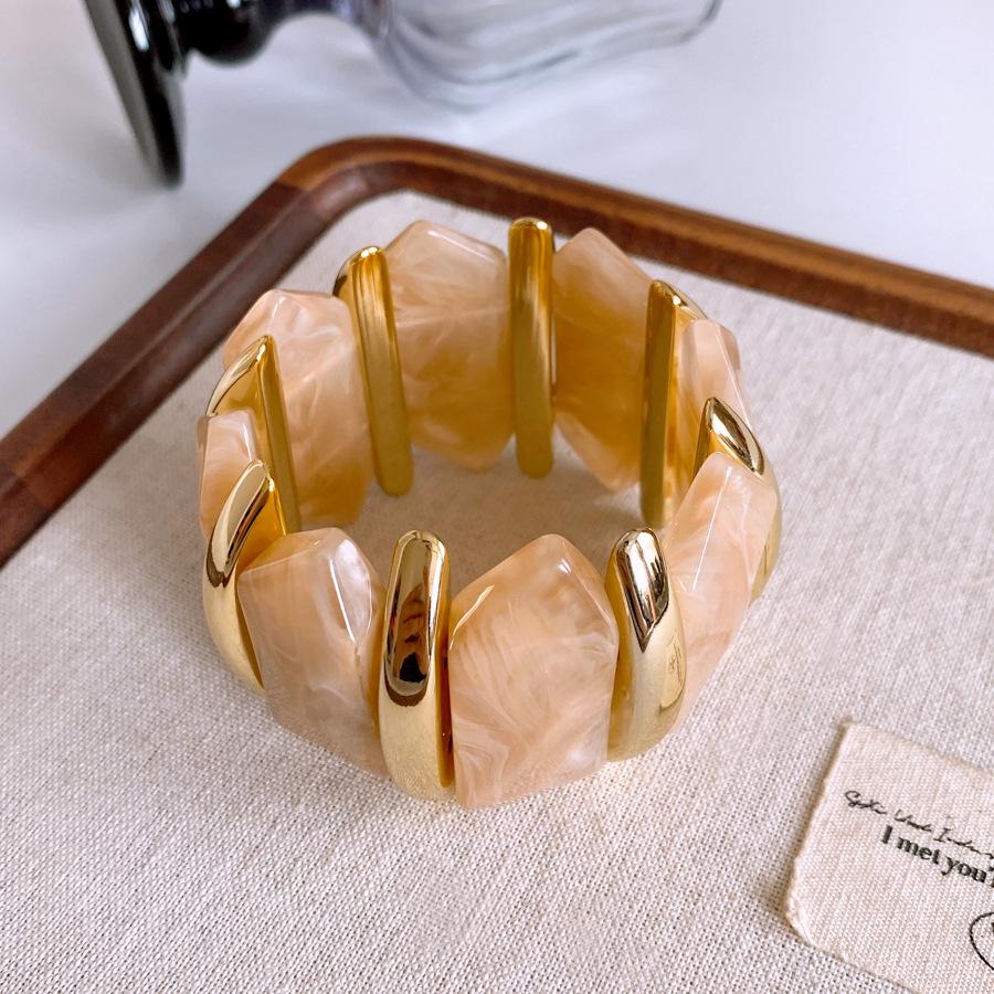 Bracciale Ovale in Acrilico Marmo Europeo e Americano - Pezzo di Gioielleria Retro alla Moda