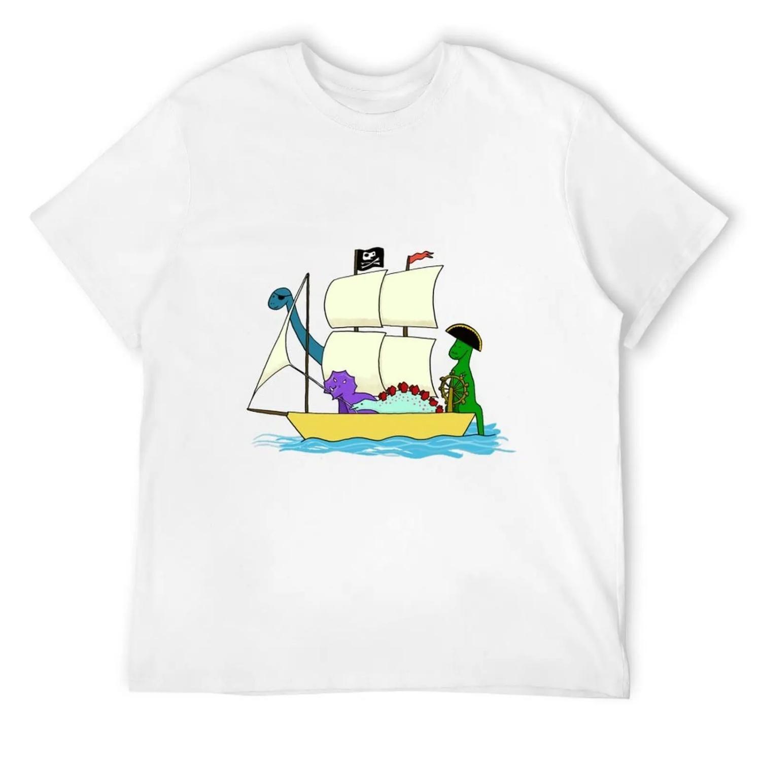 Dinosaur pirates sail the seven seas T-Shirt man clothes Personalized t-shirt T-shirts oversize anime tshirt anime shirts men S