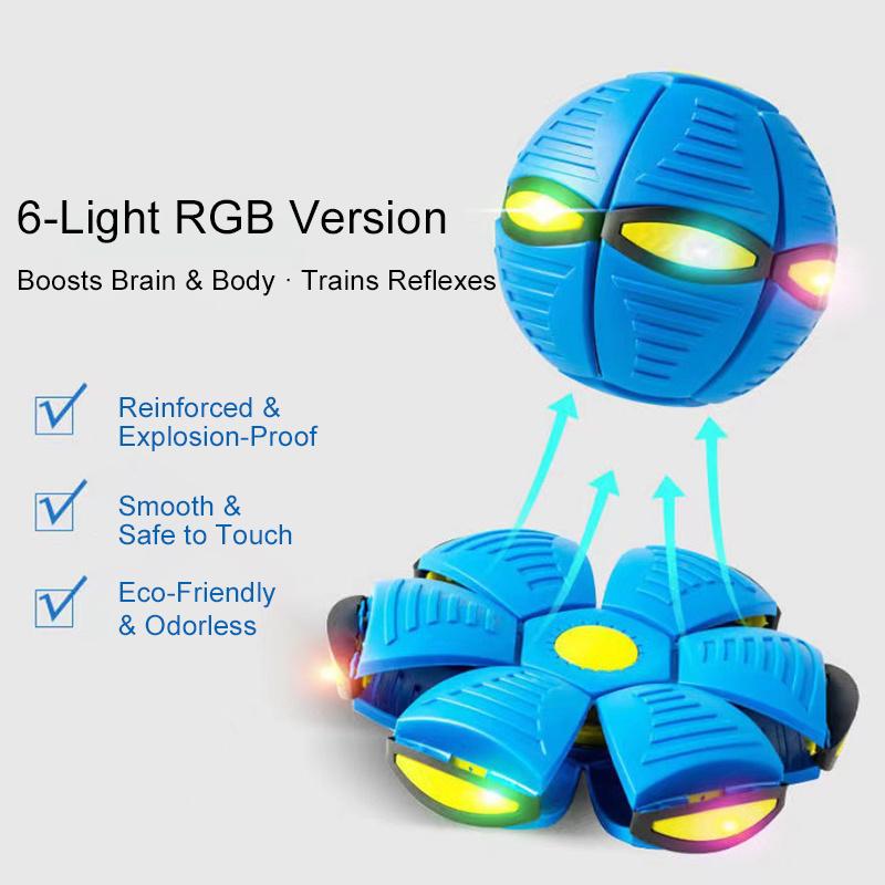 Portable Interactive Flying Saucer Ball Stomp Ufo Magic Balls, Flyer Transforming Glowing Jump Ball, Kids Bouncy Stomp Ball