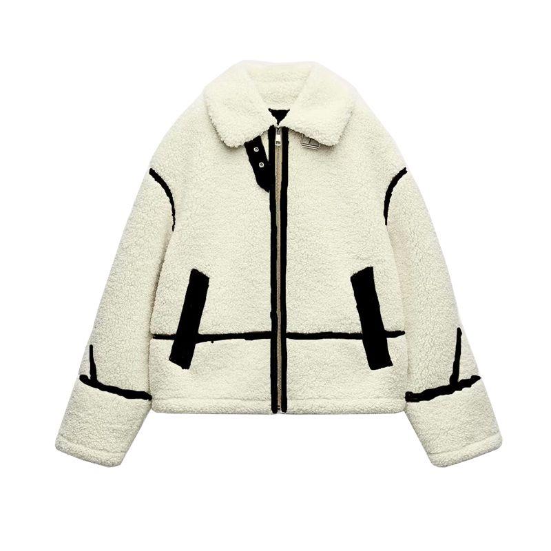 

Fall and Winter New Women s Clothing K-style Loose Fleece Double-Sided Long Sleeves Lapel Short Jacket Outwear 6318267 As shown in the figure L