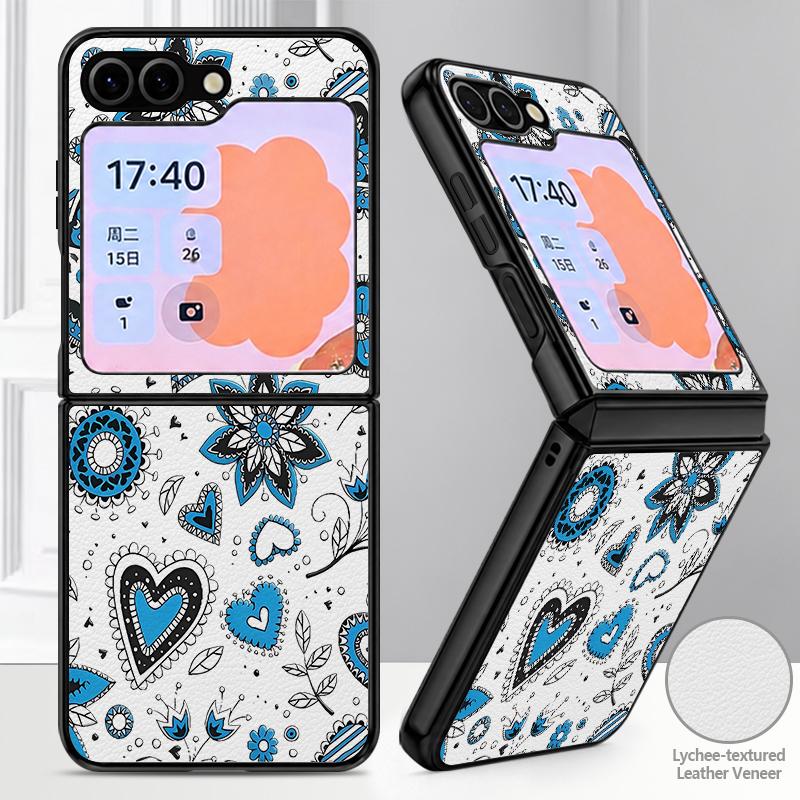 Cute Candy Love Heart Case For Samsung Galaxy Z Flip 8 7 6 5 Flip8 Flip7 Flip6 Luxury Leather Skin Hard Folding Phone Cover