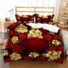 Classic Duvet Cover Sets Flower Gold Rose King Queen Full Twin Double Quilt Covers Pillowcases Bed Linens Bedding Set