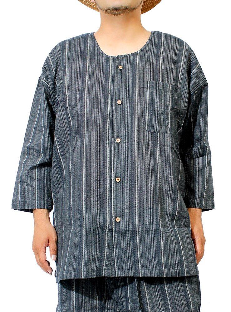 Jinbei for Large Japanese Top and Shijira A Pattern [One Colors] Men, Size, Pattern, Pajamas, Bottom, Weave, Plain, Striped, Cool, Set, 3L,