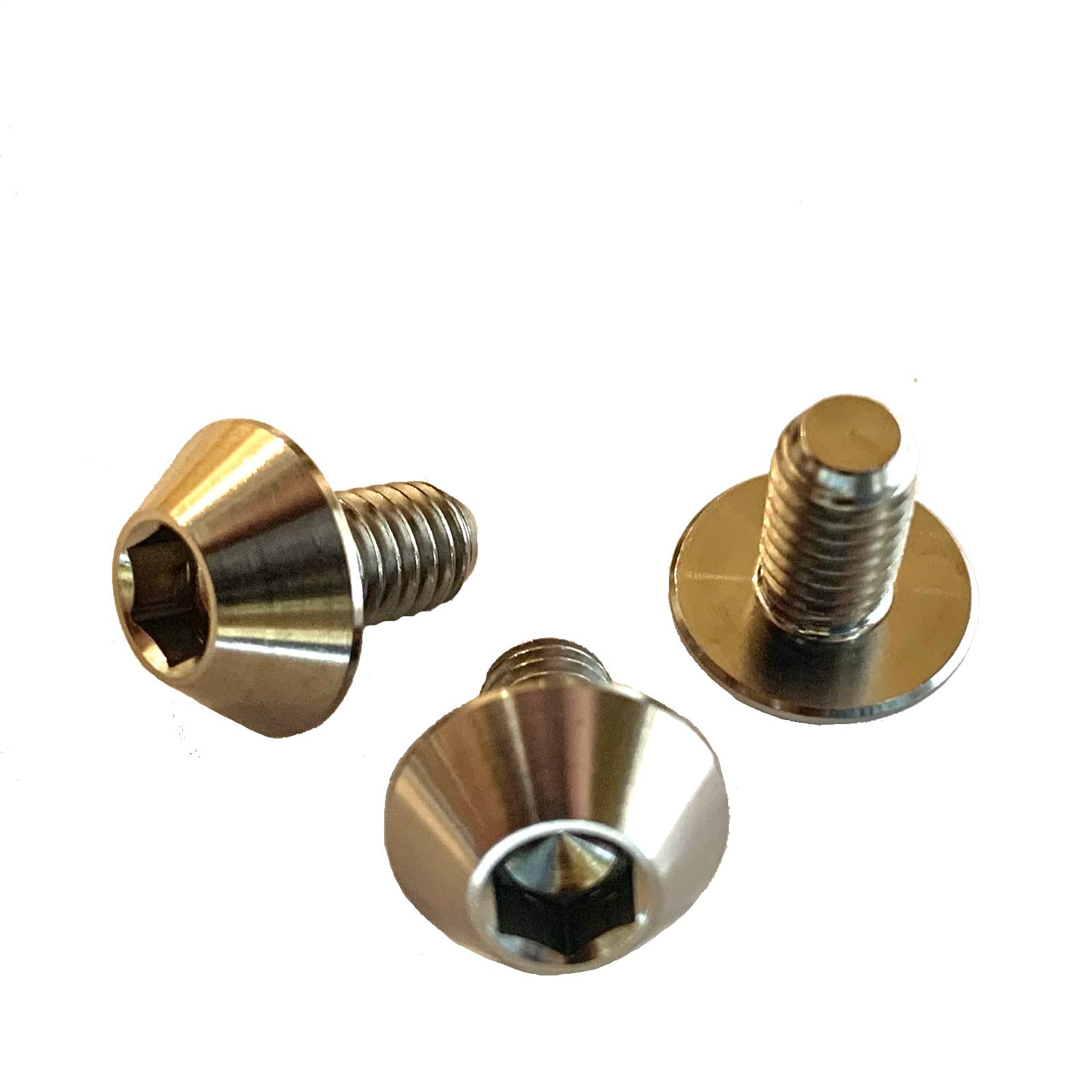 Roost Titanium Number Bolt License Plate Mounting Bolt Ti-6AL-4V GR5 M6 x 10mm 3 pieces