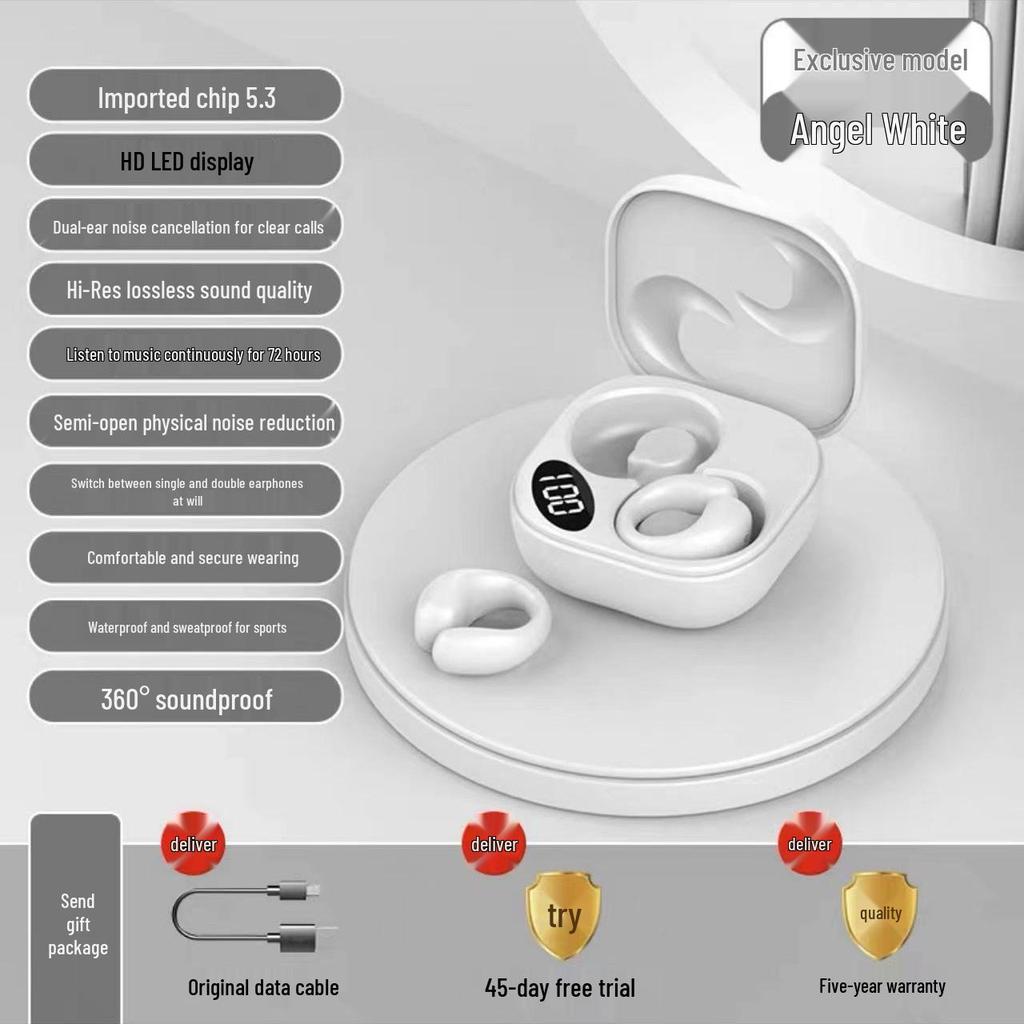 2025 New Model Bone Conduction Bluetooth Headphones: Wireless In-Ear Clip, High-End, Long-Wearing, Pain-Free Audio Experience