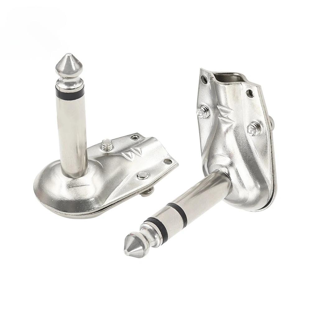 90 Degree Right Angle 6.35Mm Jack Plug Metal 23 Pole Mono Stereo Audio Connector For Guitar Phone Amplifier Cable Repair