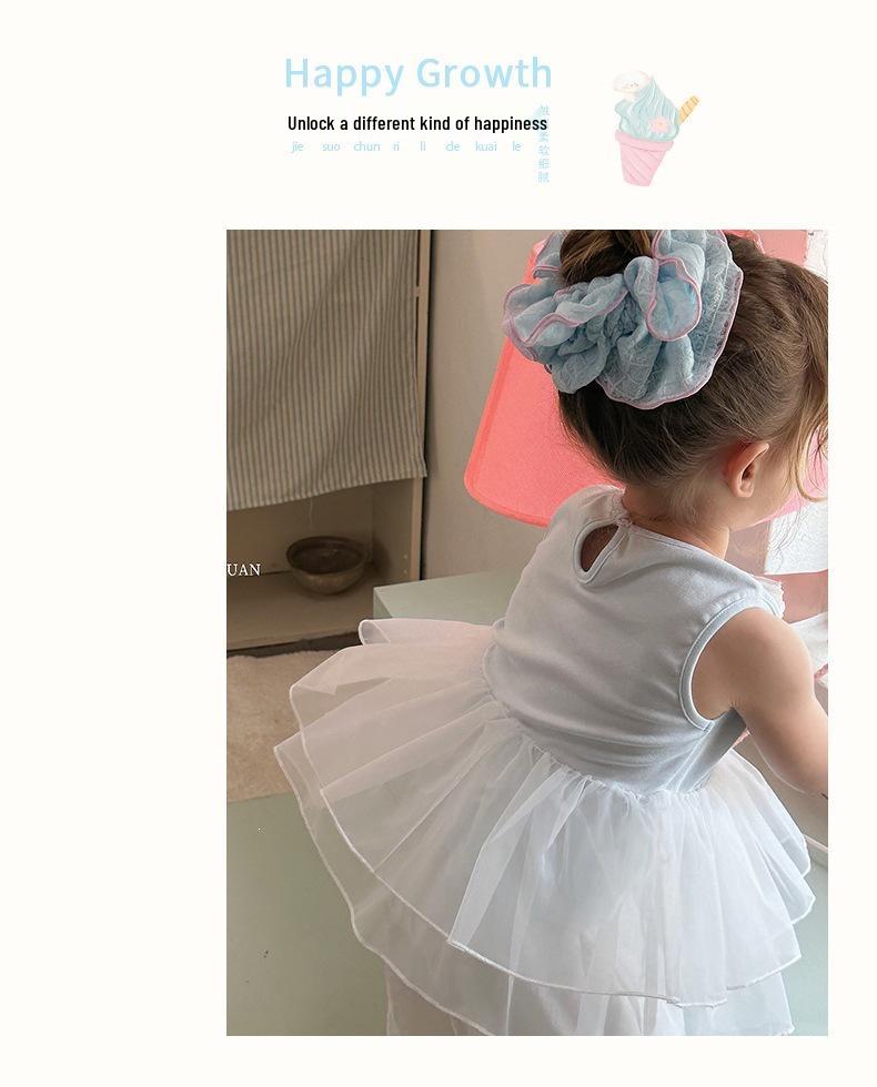 Children's Summer Ballet Ruffled Mesh Skirt Hem Tank Top - Small & Large Rolls, 26 Styles (Model: 710703)