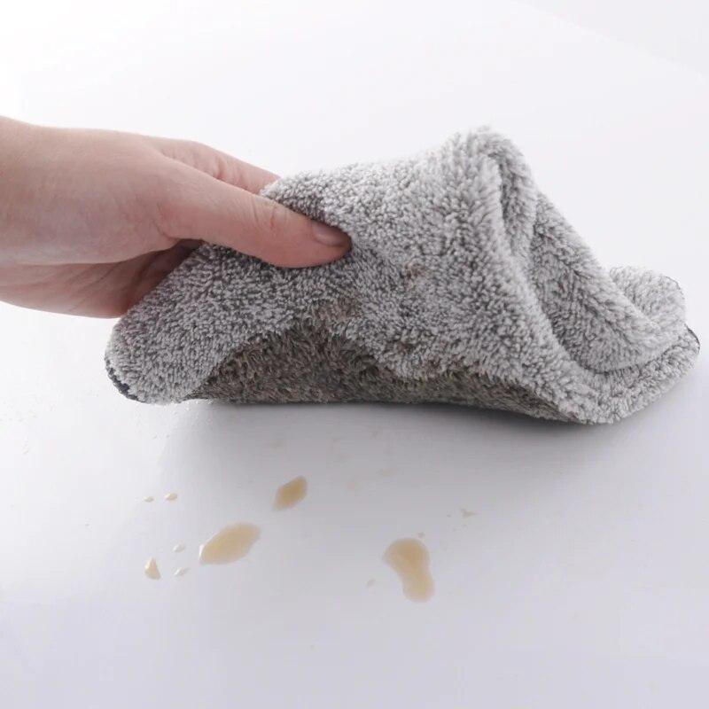 Kitchen Towel Set, Bamboo Fiber Kitchen Towel Soft Cloth, Absorbent Cleaning Cloth, Cloth