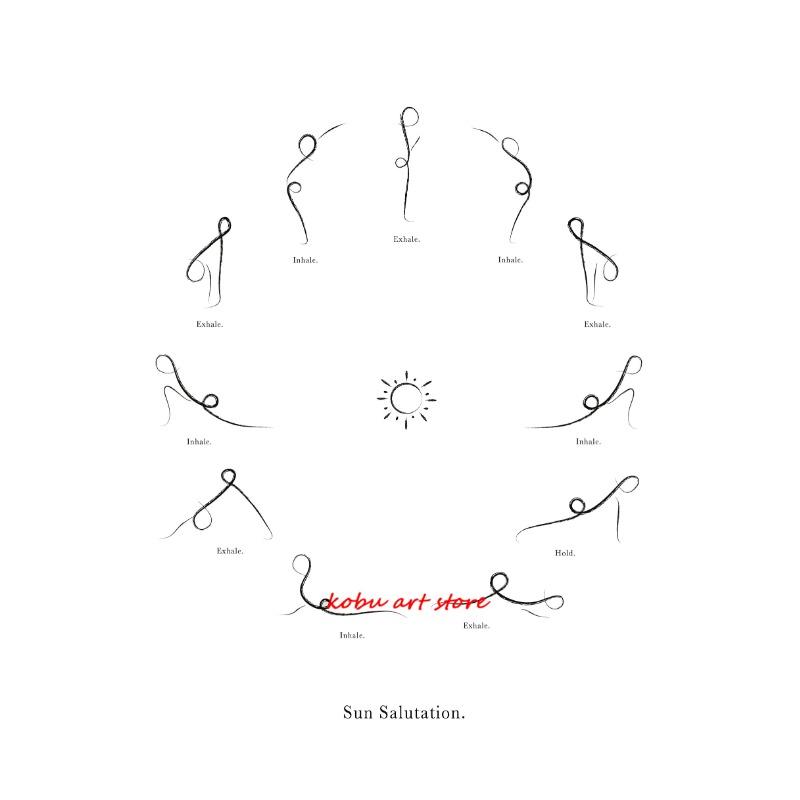 

Плакат с позами йоги Приветствие Солнцу Приветствие Луне Принт Картина на холсте Бохо Настенное искусство Картина Комната для медитации Декор йога-студии 21cm×30cm NoFrame