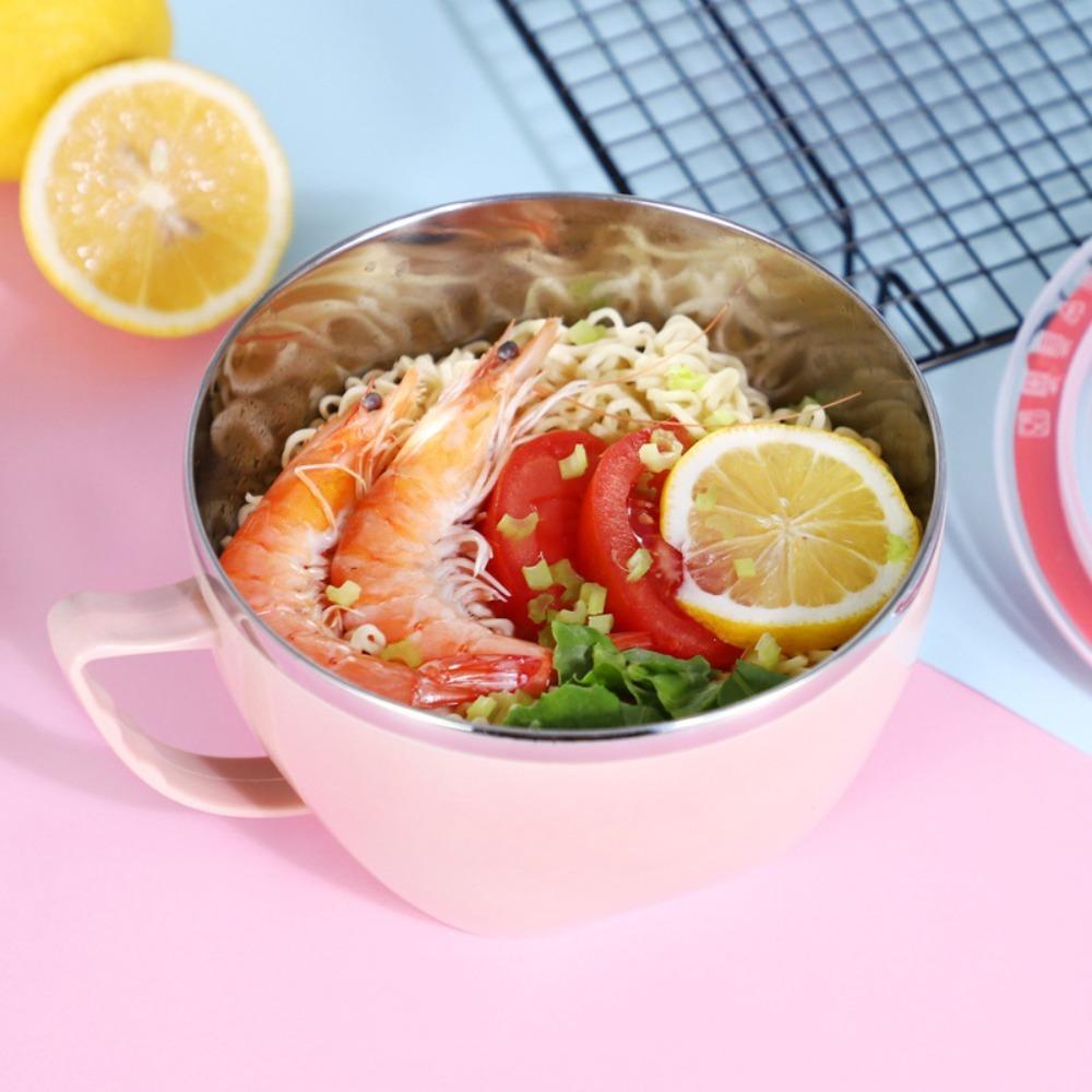 Stainless Steel Instant Noodle Bowl Double-layer Insulation Rice Bowl Soup Bowls Rice Soup Noodle