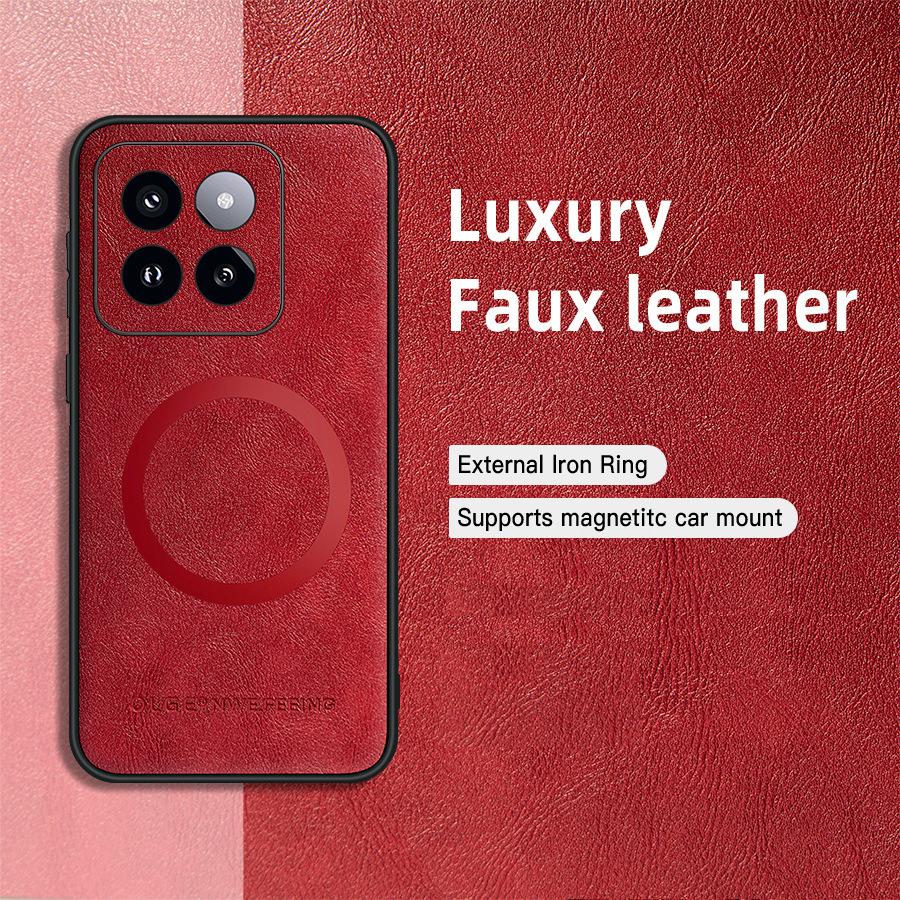 

Shockproof Magnetic Phone Case For Xiaomi 14 13 12S Ultra 12 11 Lite 5G 12X 12S 11T 13T Pro Vintage Classic Leather Matte Cover Xiaomi 13 Pro красный