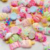 10 Cute Colored Flower Series Resin Doll Crafts Flat Bottom Corner Jewelry Making Hair Accessories