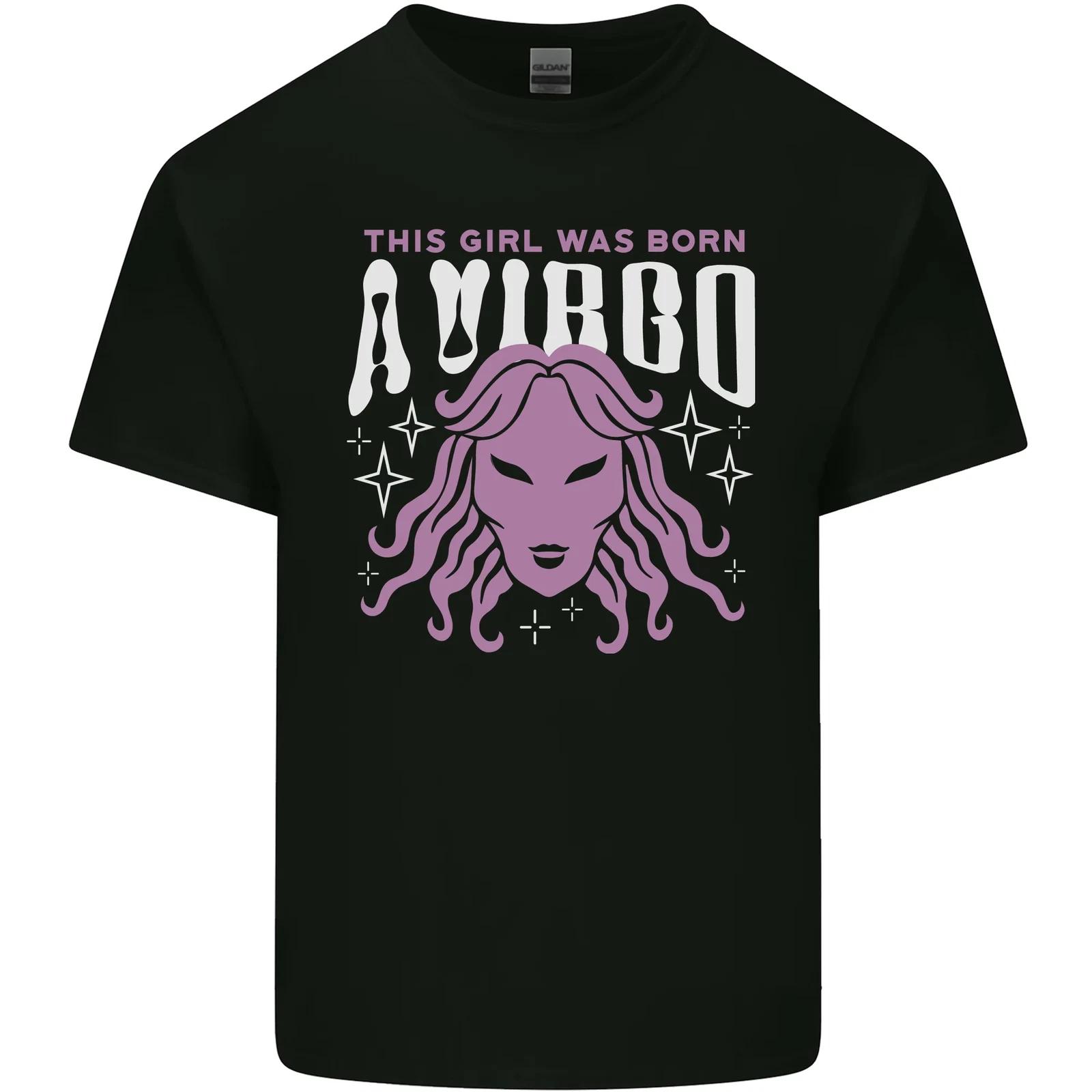This Girl Was Born Virgo Kids T-Shirt Childrens L