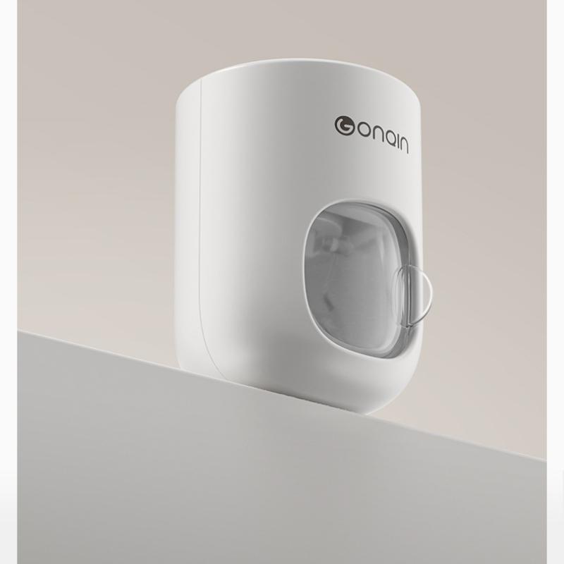 1 Pc Automatic Toothpaste Squeezer Household Wall-mounted Squeezer Set Bathroom Perforation-free Toothbrush Shelf