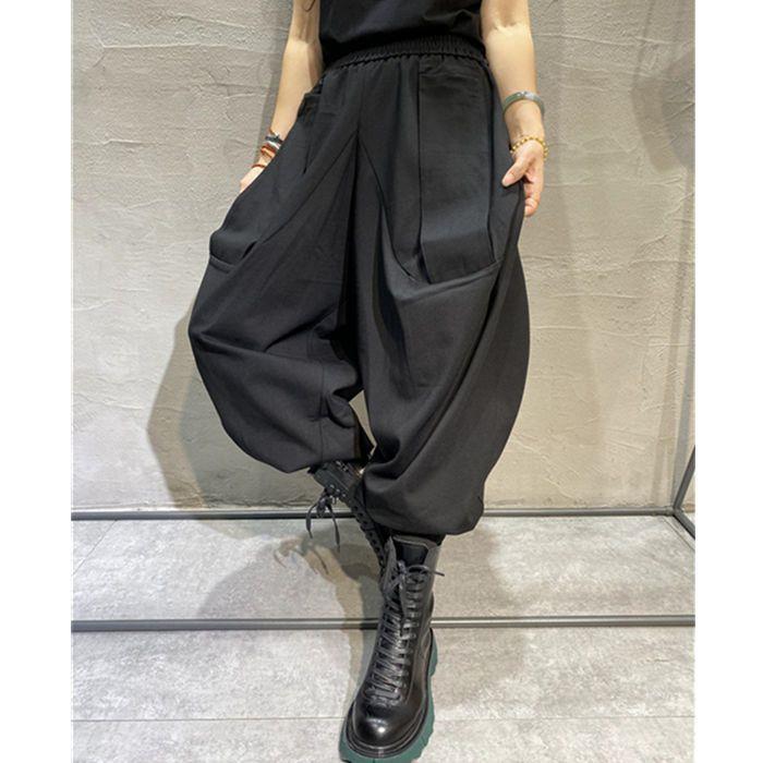2025 Retro Black Plus Size Slimming Harem Pants - Trendy Women's Loose Wide Leg Style
