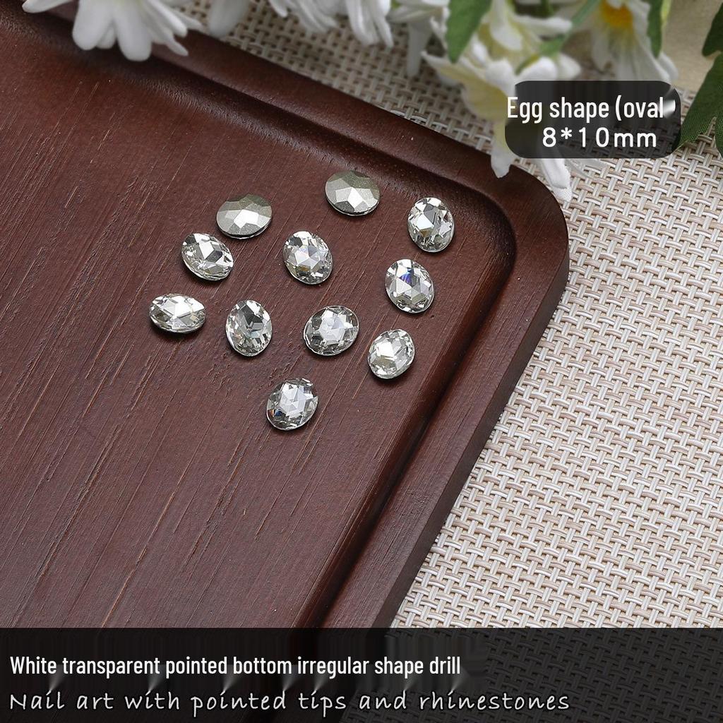 Nail Art Rhinestones: Transparent Pointed Hearts, Axe Heads, Square Rock Candy - Super Shiny Press-on Decorations