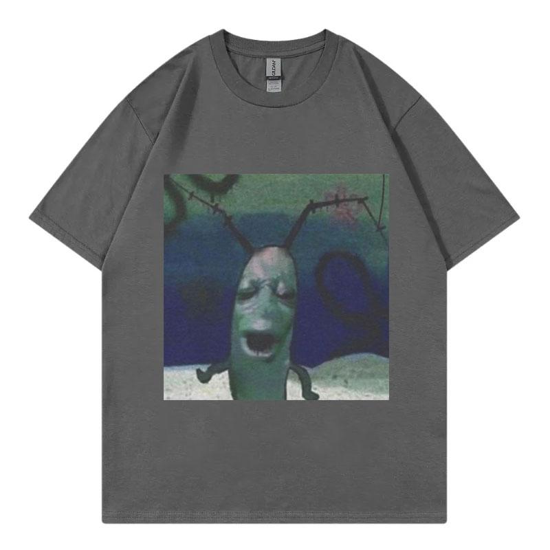 Cursed Plankton Funny Meme T Shirts Gothic Fashion Tshirt Casual Short Sleeve Tshirts Unisex Streetwear