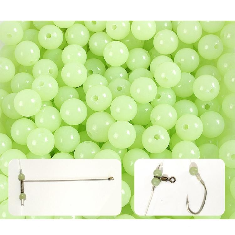 100Pcs Hard Fishing Beads Stopper Luminously Round Fishing Space Beans Stops Luminously  Fishing Line Beads Lure Accessories