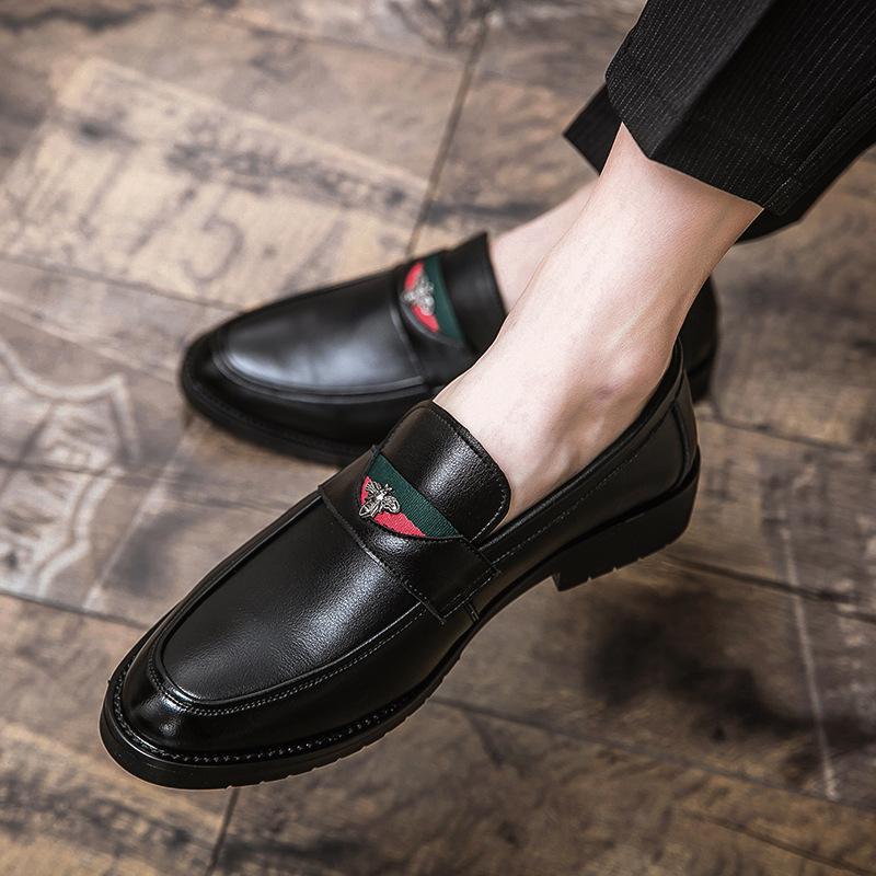 Leather Shoes Autumn Dress Casual Soft Sole Inner Height Increase Hair Stylist British Pointed Head Winter Velvet
