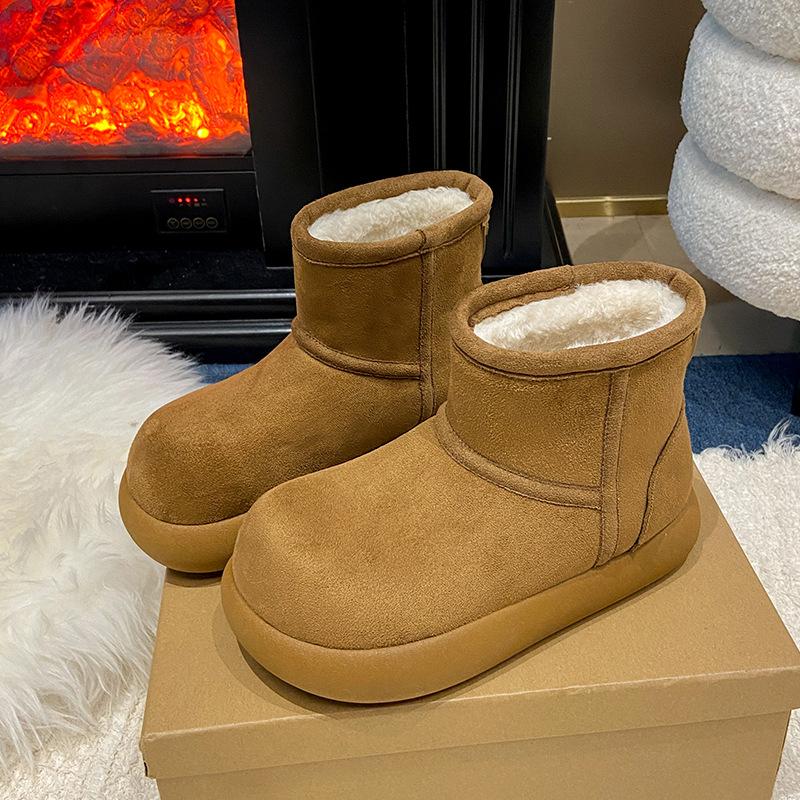 

Women s Lightweight Thick-Sole Winter Insulated Snow Boots with Fleece Lining, Slip-Resistant and Durable Casual Athletic Wide-Toe Cotton Boots 40 верблюд