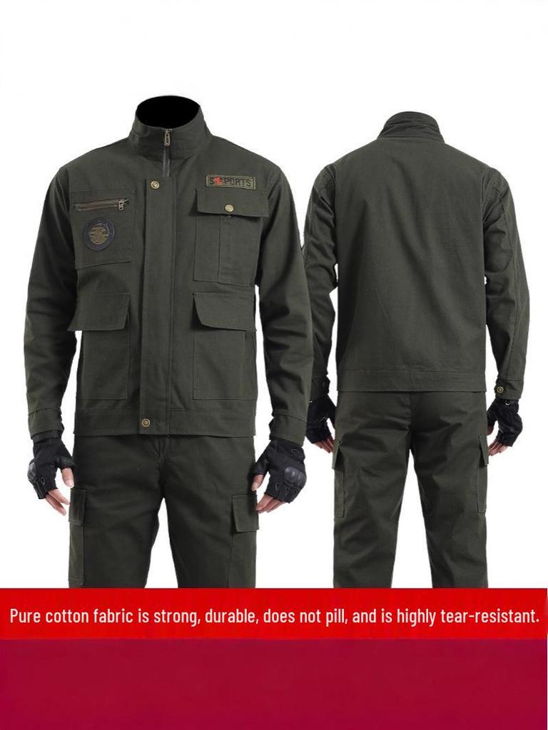 Robuste Arbeitskleidung für Herren: Frühjahrs-/Herbst-Hitzeschutz-Anzug, verschleißfest, für Autoreparatur, Elektroschweißen und Bauwesen.