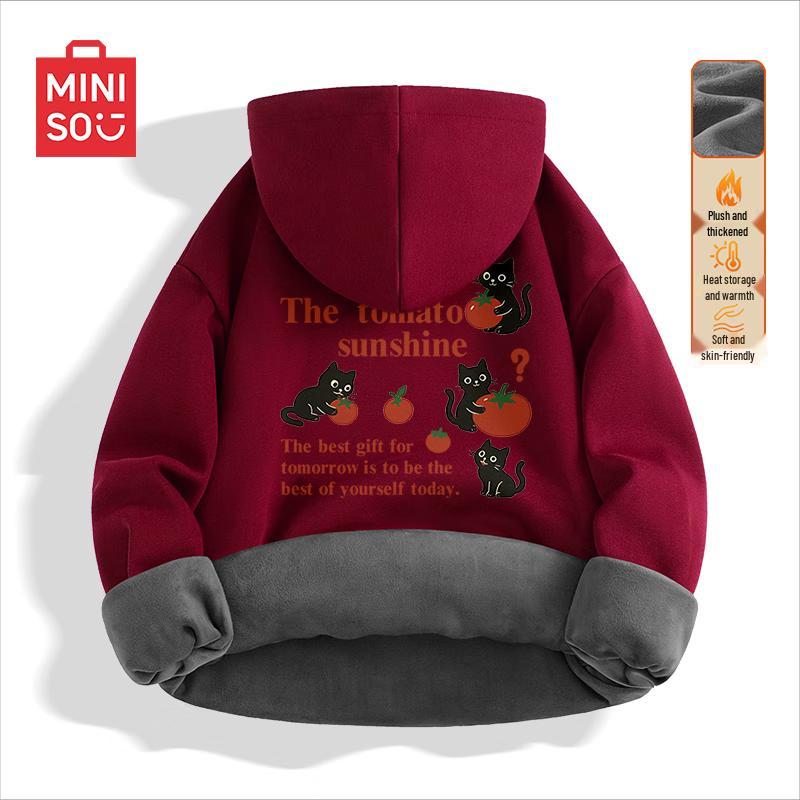 

MINISO Men s Oversized Fleece-lined Hooded Sweatshirt L