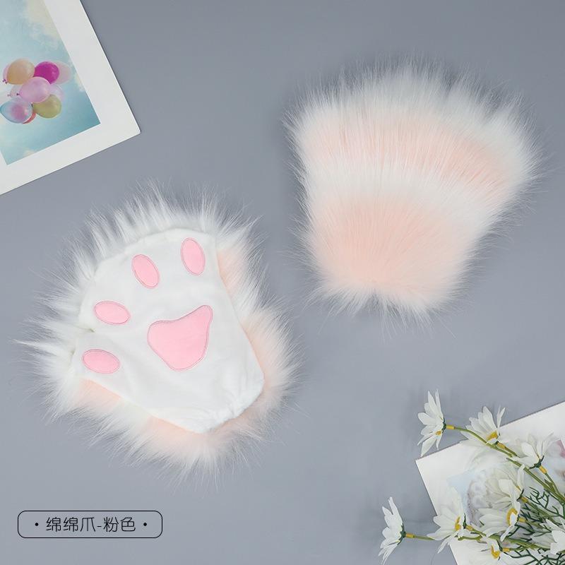 Source Handmade Plush Olita Animal Ears Animal Claws Accessories Soft Cute Girl Cat Lady Cat Claws Half Finger Gloves