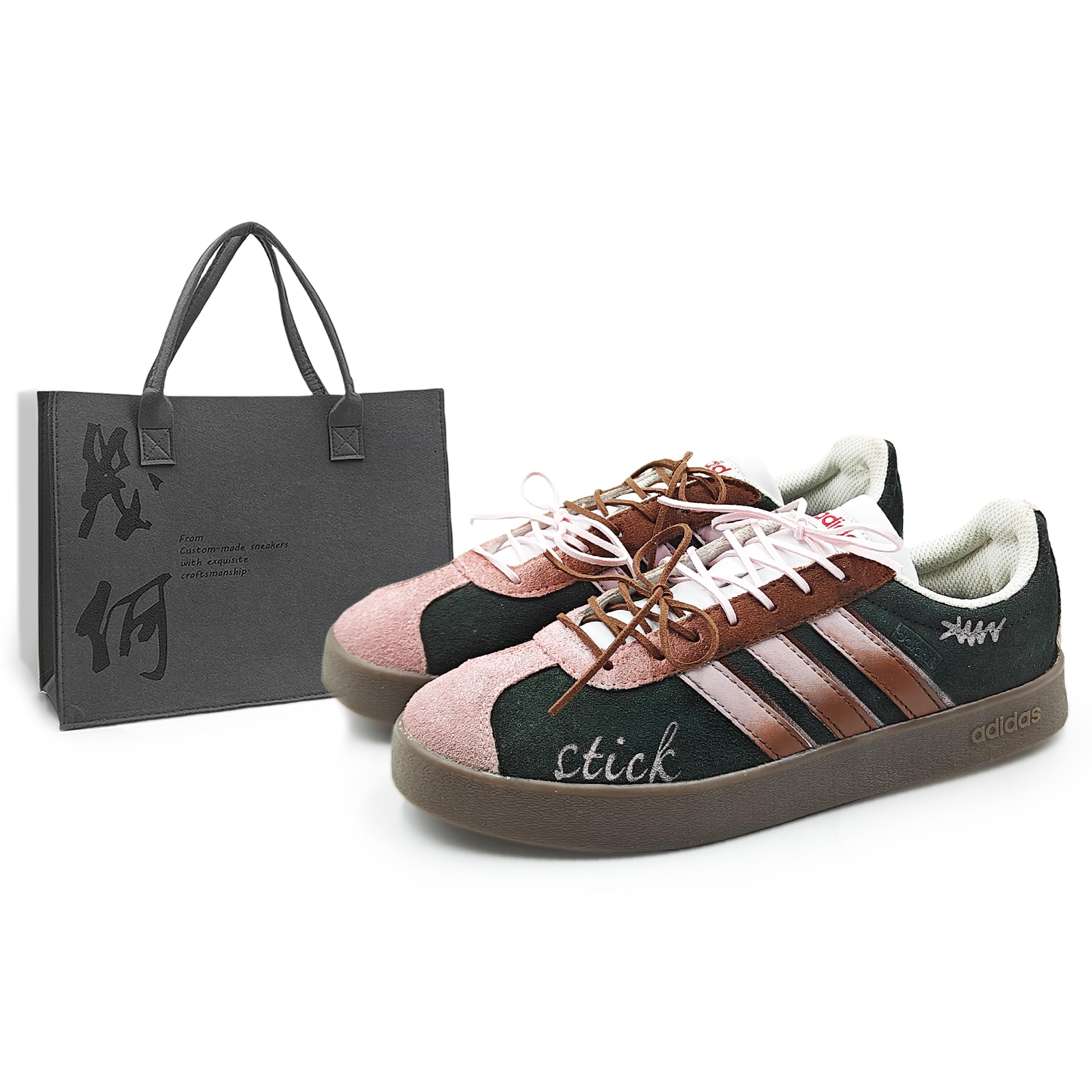 

Adidas Neo VL Court 2.0 Abrasion Resistant Low top Skateboard Shoes Unisex Black Brown HQ1802(Team1284- S) 36⅔