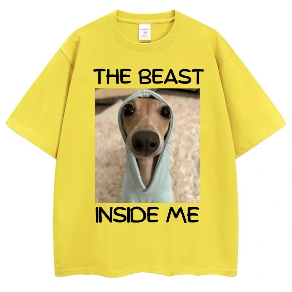 

Camiseta The Beast Inside Me Funny Dog Memecamisetas de moda para mujer de alta calidad camisetas informales ropa de calle S