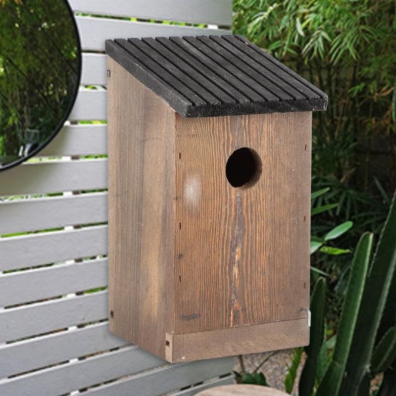 Hanging Wooden Bird House DIY Breeding Parrots Bird Nesting Box For Outdoor Garden Decoration