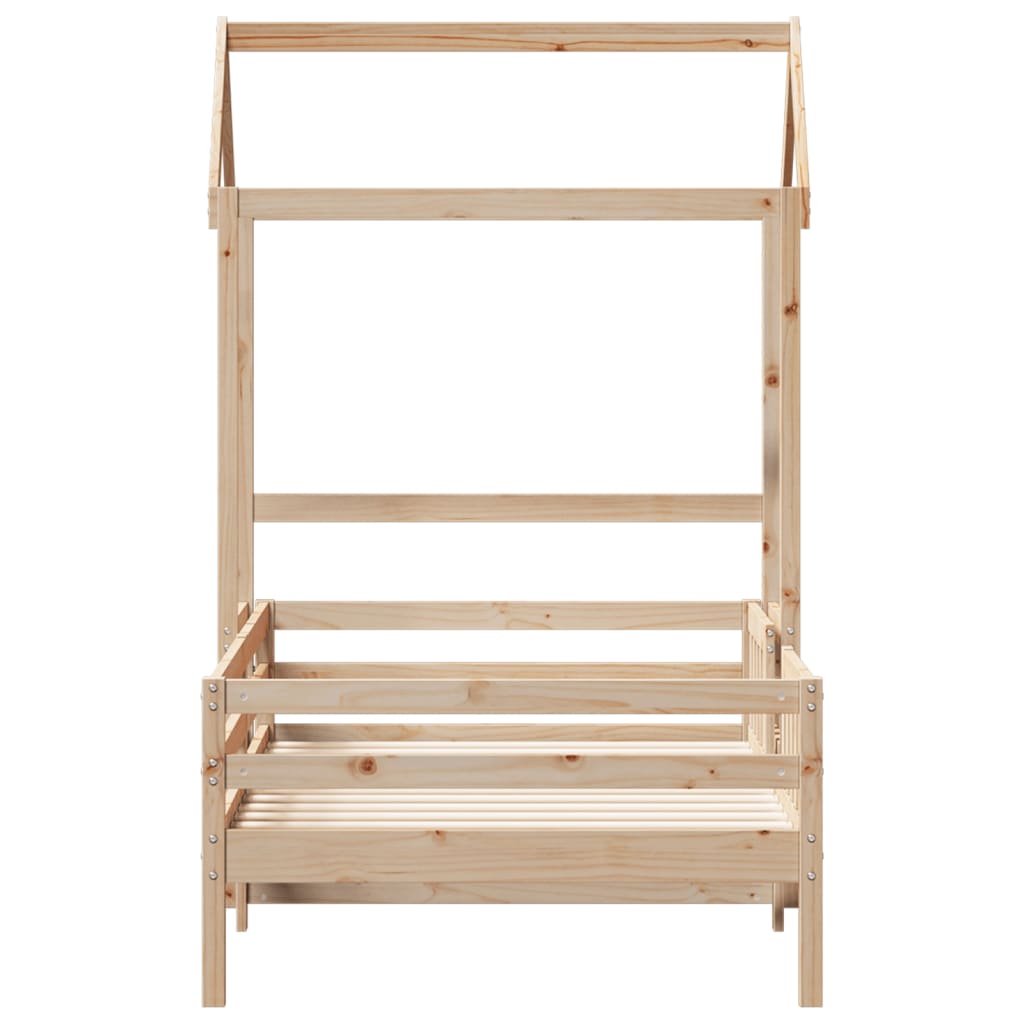 Solid Wood Bed with Canopy 75x190 Cm Pine