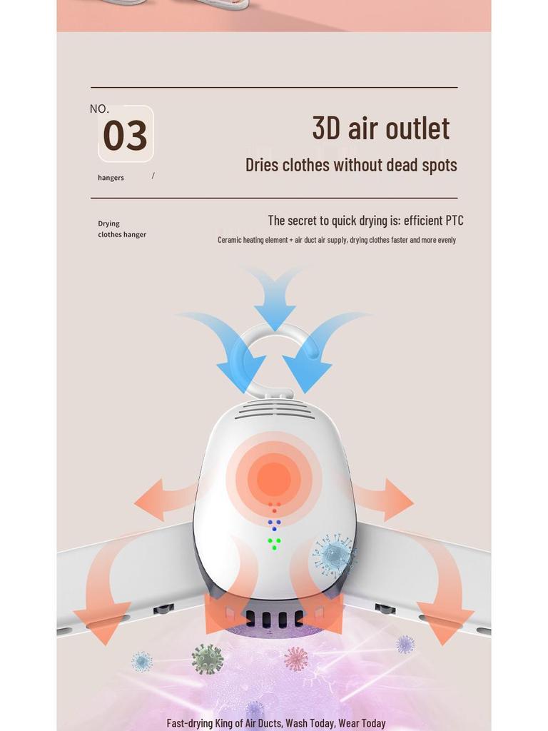 Kompakter elektrischer tragbarer faltbarer Wäschetrockner und Desodorierer für die Reise