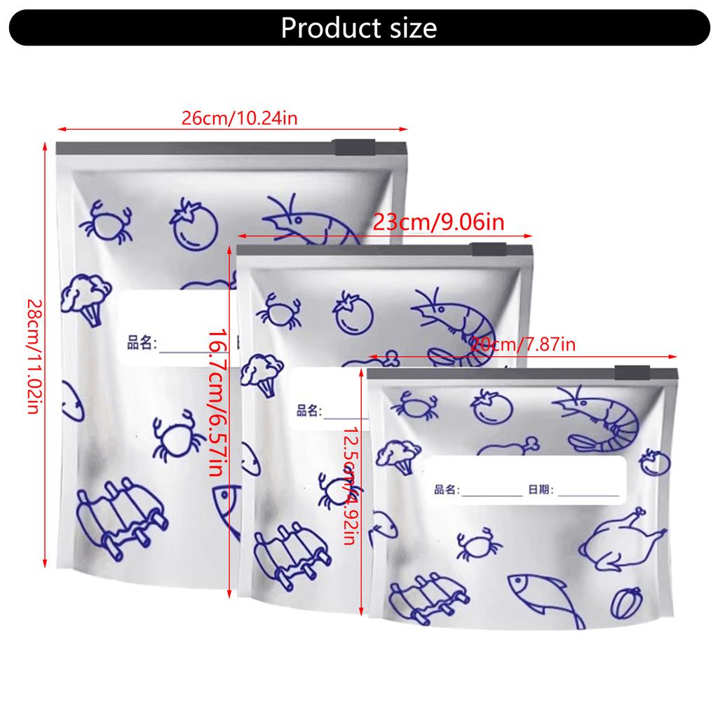 Pack Of 10 Aluminum Foil Storage Bags Reusable Leakproof Zippered Seal for Food Freshing Kitchen Organization