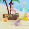 10pcs Cute Crown Small Ducks Miniature Animals Figurine Model New Mini Resin Ducks