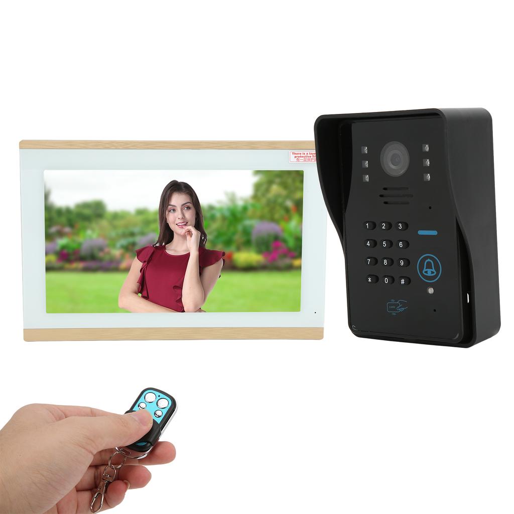 WLAN Video-Türsprechanlage Drahtlos 1080P Gegensprechanlage Passwortkarte mit Regenschutz 100?240V für TUYAUS Stecker