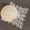 Vintage Floral Doilies for Tea Trays White Lace Doily, Elegant Retro Placemat, Embroidered Table Breathable Polyester Mats Mat, Rectangular Round Oval