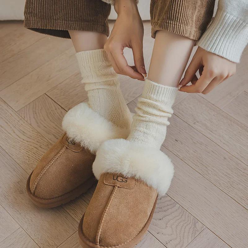 Women’s Cashmere Wool Socks - Velvet Thickened, Mid-Tube, Long Pile, Warm for Autumn and Winter