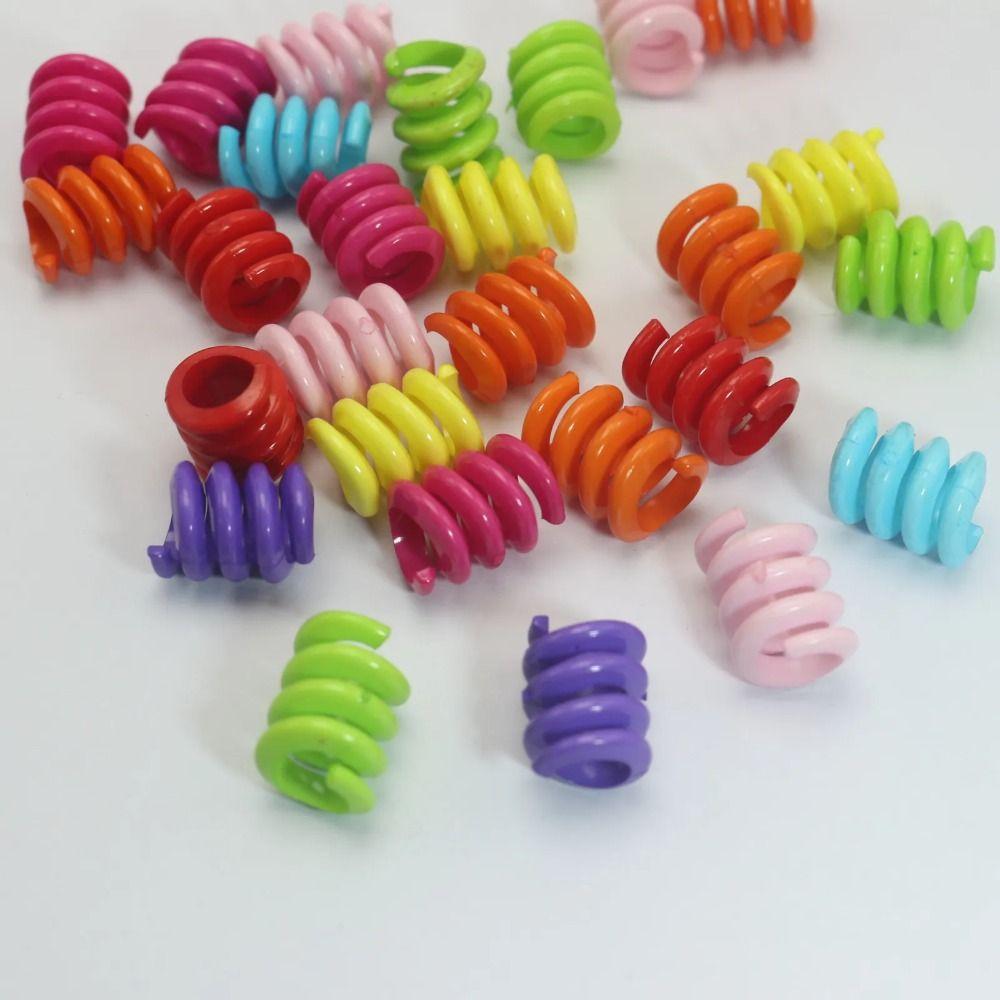 50pcs Big Hole Dreadlocks Beads Charm Hair Braid Tubes Spring Dreadlock Ring  for Women Girls