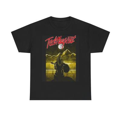 Koszulka Ted Nugent Retro Zespół Rockowy Amerykański Gitarzysta Unisex Ciężka Bawełna Koszulka Unisex
