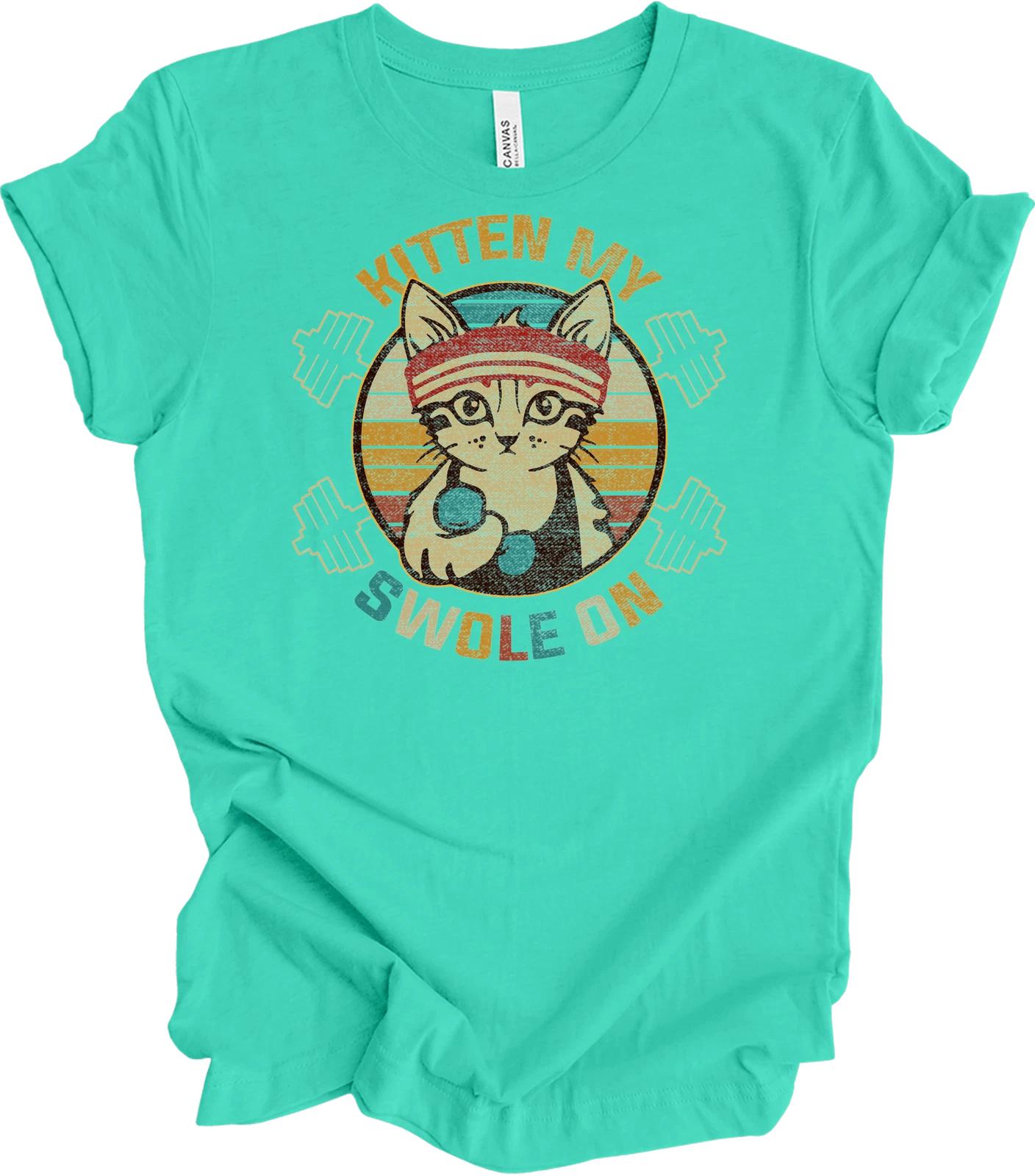 Kitten My Swole On Funny Workout Cat Tee S