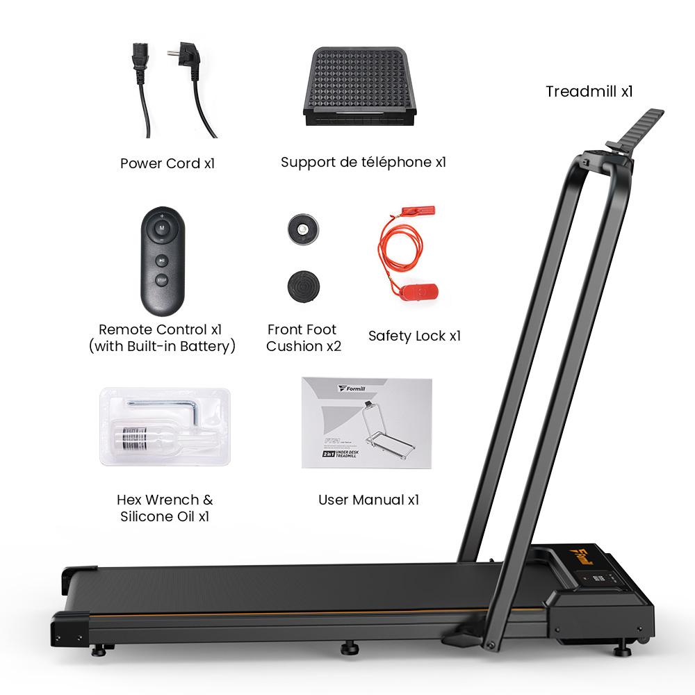 Formill FT-51 Walking Pad Treadmill, 2.5 HP Motor, LED Display, 265lbs Max. Load, 1-6km/h Speed