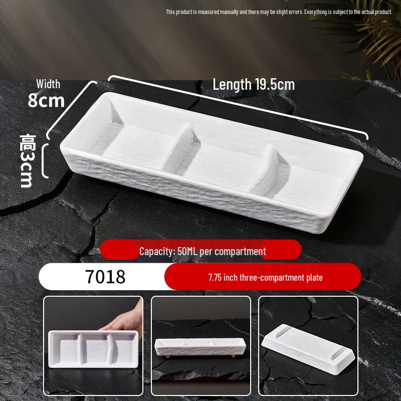 Melamine Porcelain-Style Rice Bowl & Dipping Sauce Dish Set