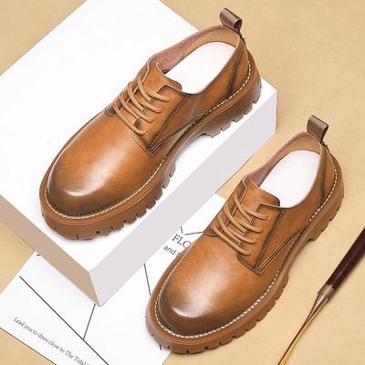 Herren Martin Boots im britischen Stil, Low-Top - Dicksohlige, Weiches Leder, Atmungsaktiv, Rutschfeste Arbeitsschuhe