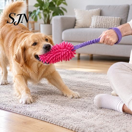 Fetch Toys for Dogs Dog Rope Toy, Durable Interactive Plush Tug with Reinforced Handles, Safe Polyester Chew Dental Cleaning Toy Small Large Pet Oral