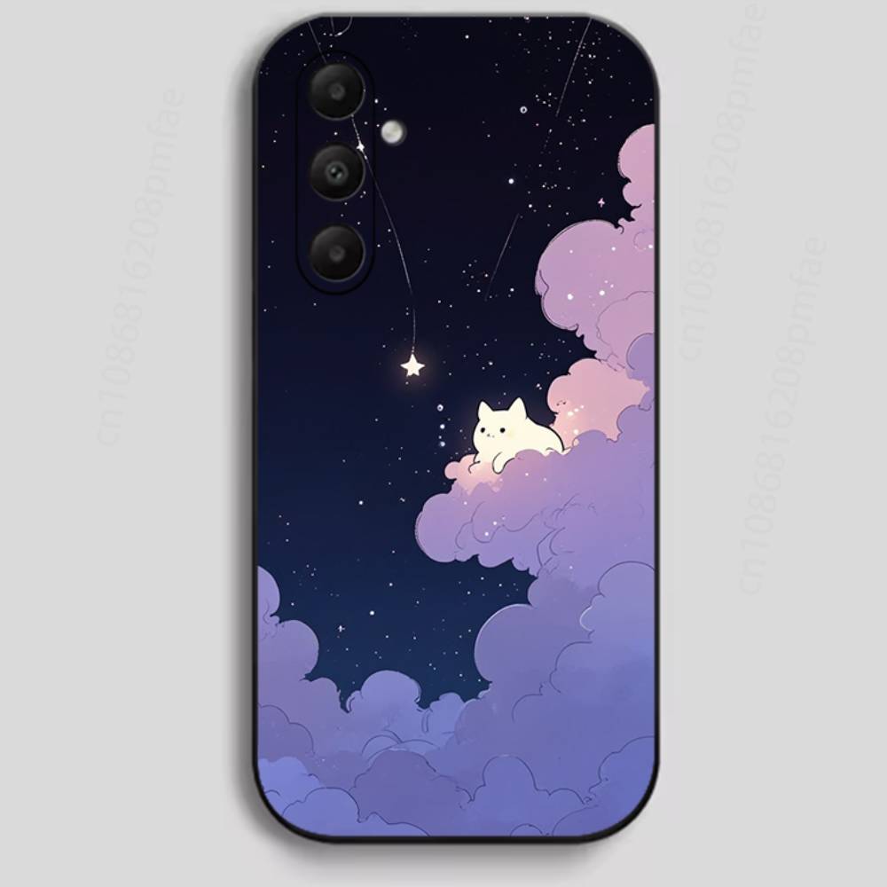 

Dreamy Starry Sky Phone Case For Samsung Galaxy A13,21s,22,31,32,40,52,71,A91 Soft Black Shell Samsung A20