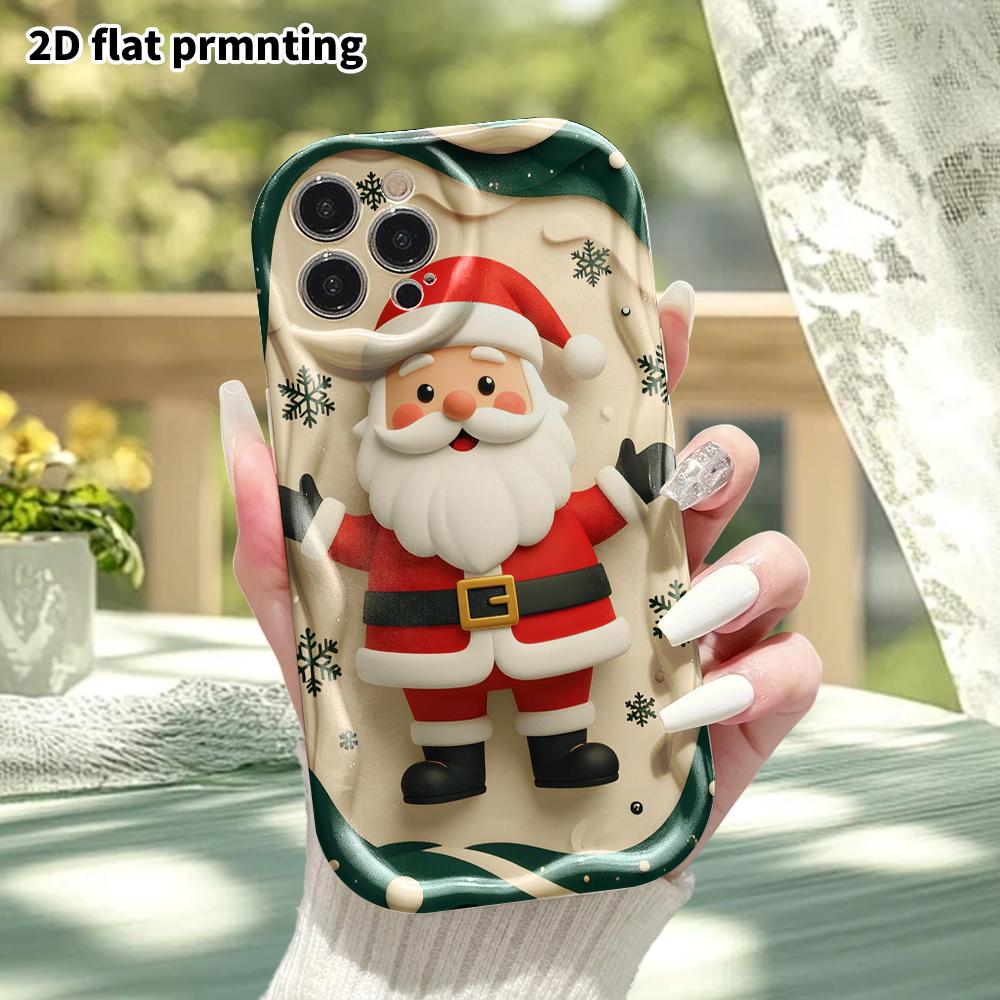 Phone Case: 2D Flat Design, Fits iPhone 12, 13, 14, 15, 16, 17, 18 Pro, Phone Decoration, Santa Claus, Halloween, and Christmas Gifts
