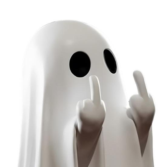 Halloween Ghost Figurine Funny Middle Finger Ghost Statue Sassy Ghost