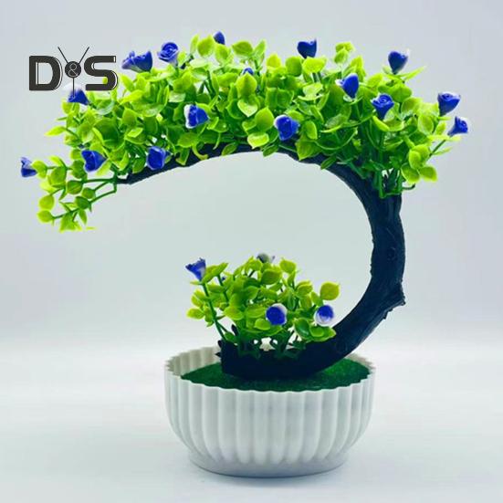 Artificial Flower Plastic Fake Bonsai Romantic No Watering Beautiful Bonsai with Pot Garden Supplies